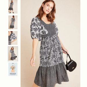 Anthropologie Adrienne Flounced Midi Dress, Size 16W, NWT